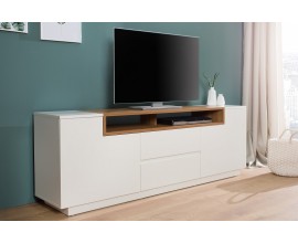 Designový TV stolek Kingdom 180cm bílá / dub