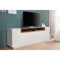 Designový TV stolek Kingdom 180cm bílá / dub