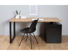 Designový pracovní stůl se zásuvkami 160cm černá / dub
