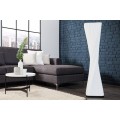 Moderní stylová stojící bílá lampa Harmony se skládaným stínítkem z latexu a černou čtvercovou podstavou 120 cm
