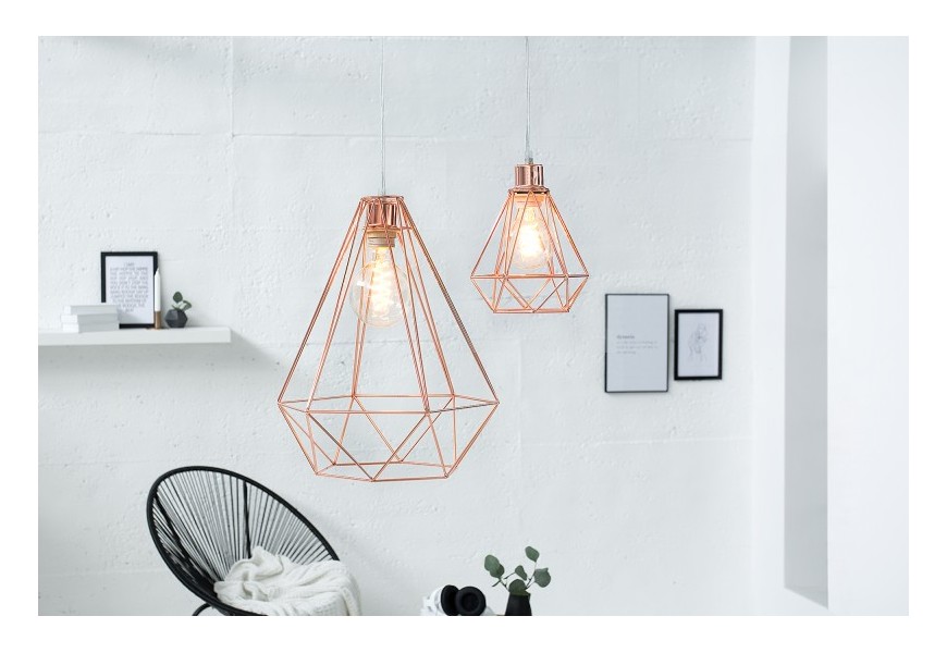 Designová závěsná lampa Cage S měděná