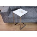Stylový příruční stolek Simply bílo-stříbrný