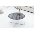 Jedinečný designový konferenční stolek Jaspis šedý mramor / stříbrná