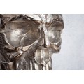 Designová extravagantní nástěnná lebka 40cm stříbrná