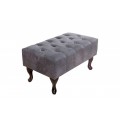 Luxusní taburetka Chesterfield Antik Look šedá