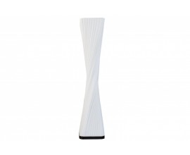 Moderní stylová stojící bílá lampa Harmony se skládaným stínítkem z latexu a černou čtvercovou podstavou 120 cm