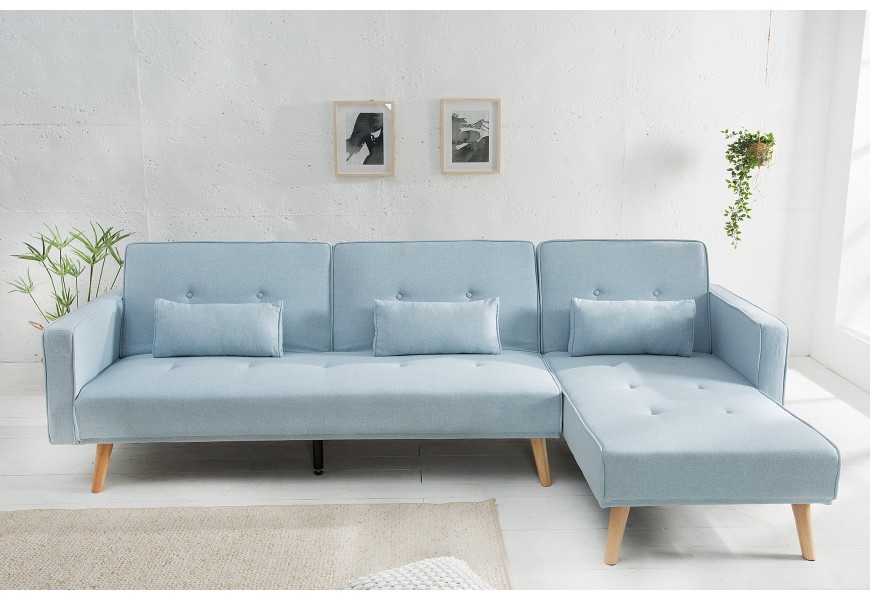 Stylová retro sedačka Nordic 265cm světlomodrá