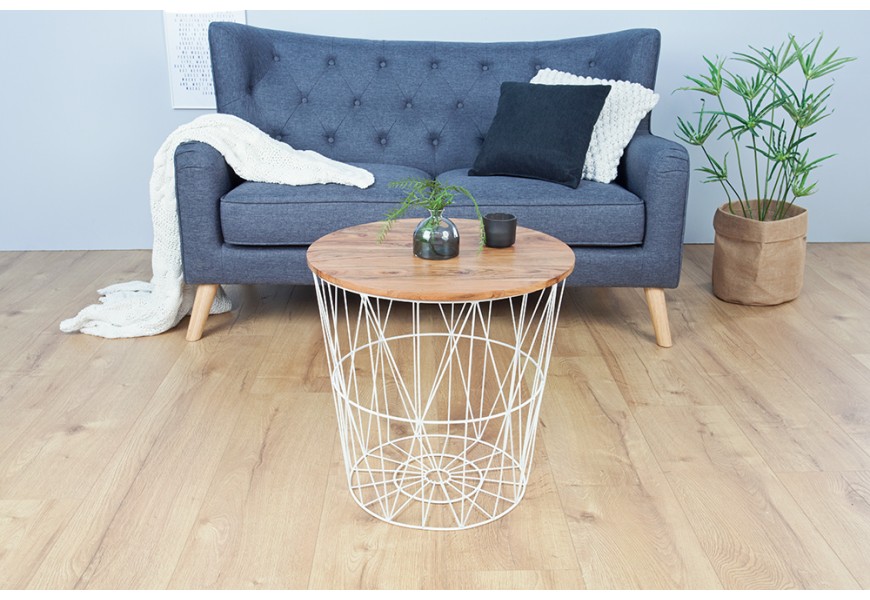 Designový příruční stolek Storage 42cm bílý