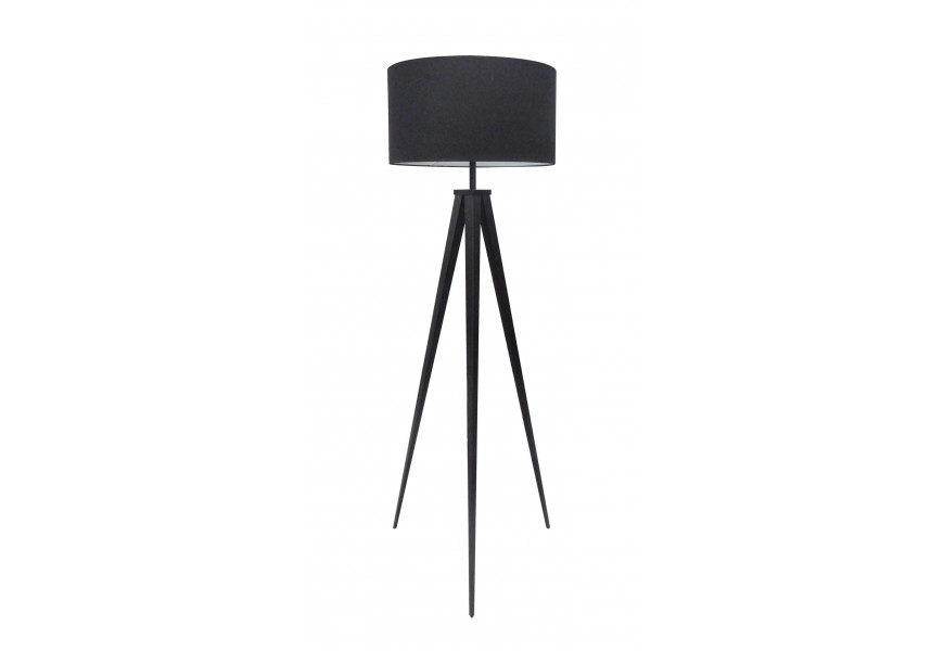 Stylová stojící retro lampa Tripod v černé barvě