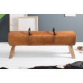 Designová luxusní lavice Bock Kult z pravé kůže 134cm