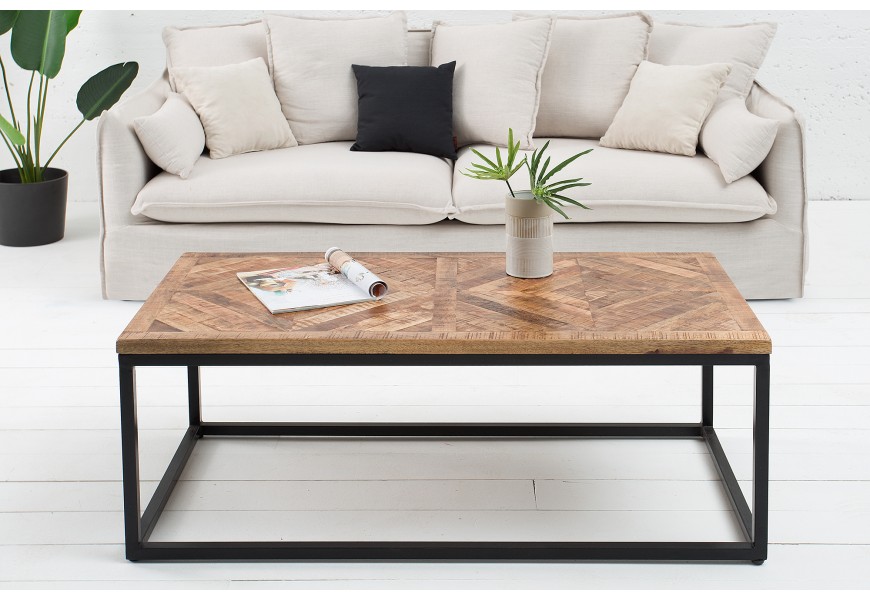 Designový industriální stolek Infinity 120 cm přírodní