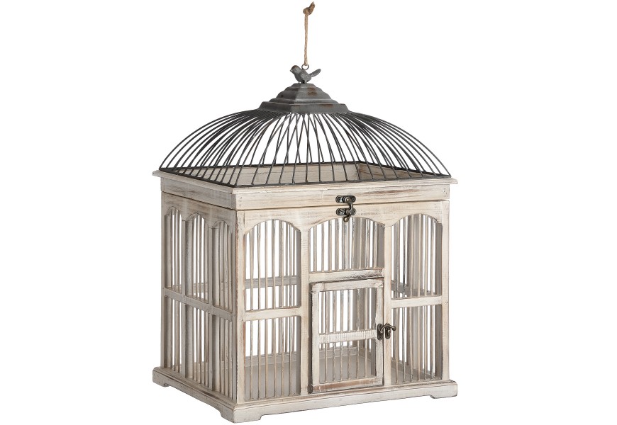 Antique White Victorian Bird Cage