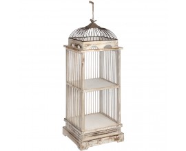 Antique White Bird Cage Shelving Unit