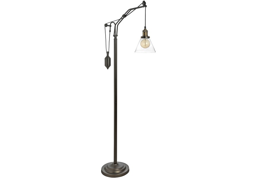 Designová industriální stojací lampa Hudson 165cm