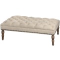 Linen Button Pressed Ottoman
