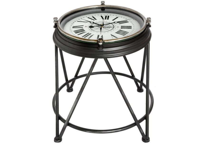 Compass Clock Side Table