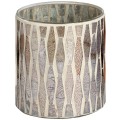 Small Antique Silver Mosaic Candle Holder