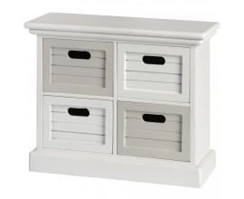 White and Grey Multi Purpose Four Drawer Unit