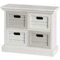 White and Grey Multi Purpose Four Drawer Unit