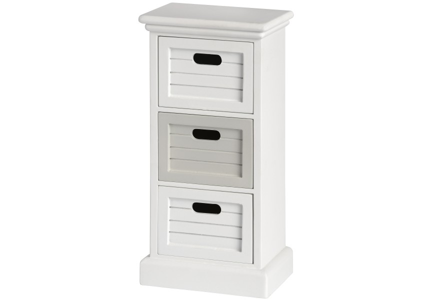 White and Grey Multi Purpose Three Drawer Unit