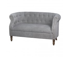 Silver Button Pressed 2 Seater Sofa