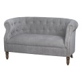 Silver Button Pressed 2 Seater Sofa