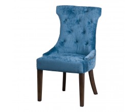 Teal Button Pressed Cocktail Wing Chair