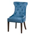 Teal Button Pressed Cocktail Wing Chair