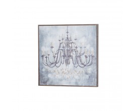 Vintage Chandelier Painting With Wooden Frame
