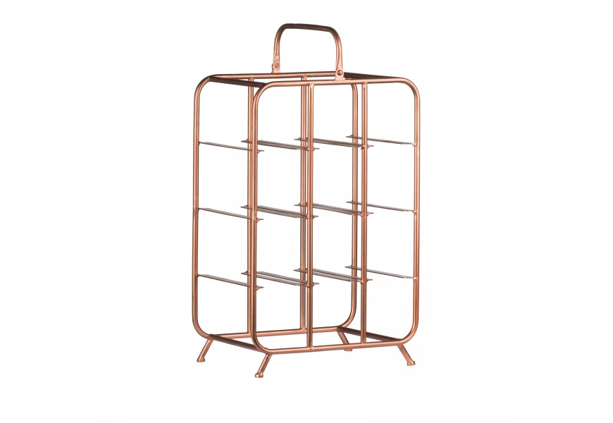 Designová industriální vinotéka měděná 60cm