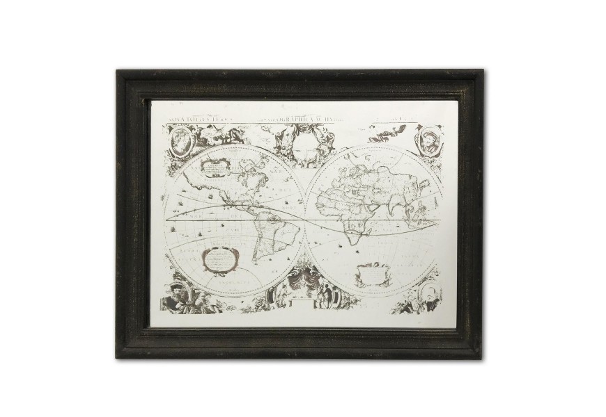 Mirrored Map Of The World Wall Art