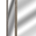 Luxusné vintage obdĺžnikové šatníkové zrkadlo Orleas s kovovou béžovou konštrukciou a čiernym stojanom 180 cm