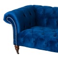 Navy Velvet Chesterfield Three Seater Sofa