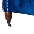 Navy Velvet Chesterfield Three Seater Sofa