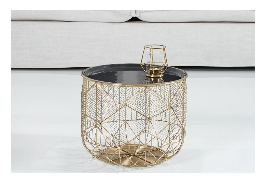 Designový Art Deco příruční stolek Storage 36cm zlatá