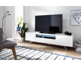 Designový moderní TV stolek True White 185cm bílý