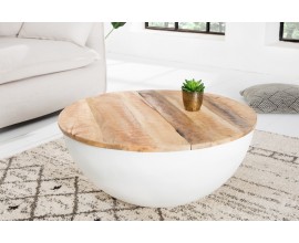 Designový konferenční stolek z masivu Spazio Mango bílý