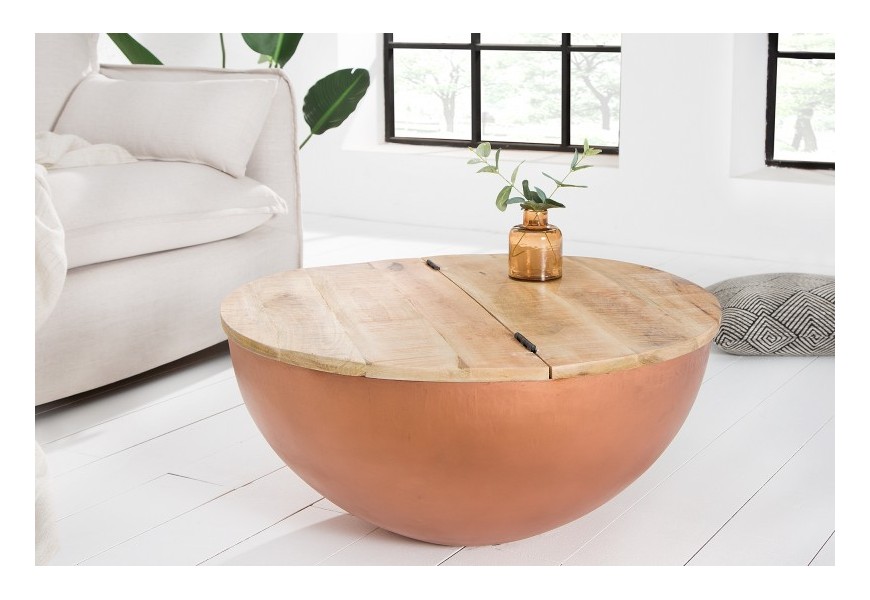 Designový konferenční stolek Spazio Mango měď