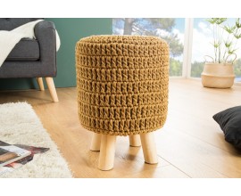 Designová moderní taburetka Stool 41cm hořčicová