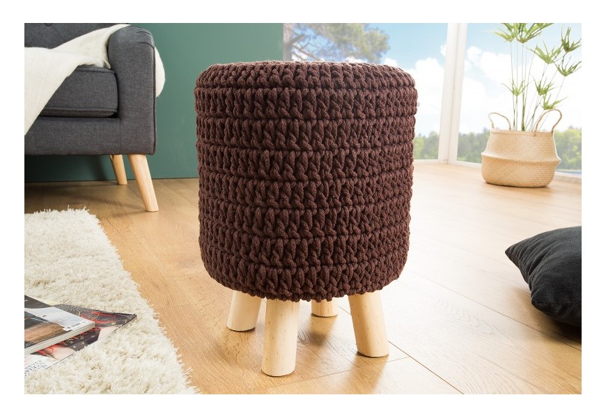 Designová moderní taburetka Stool 41cm hnědá