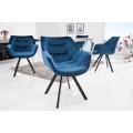 Stylová sametová židle Antik modrá