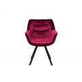 Stylová sametová židle Antik červená
