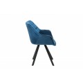 Stylová sametová židle Antik modrá