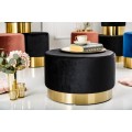 Luxusní sametová taburetka Modern Barock 55cm černá/zlatá