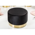 Luxusní sametová taburetka Modern Barock 55cm černá/zlatá