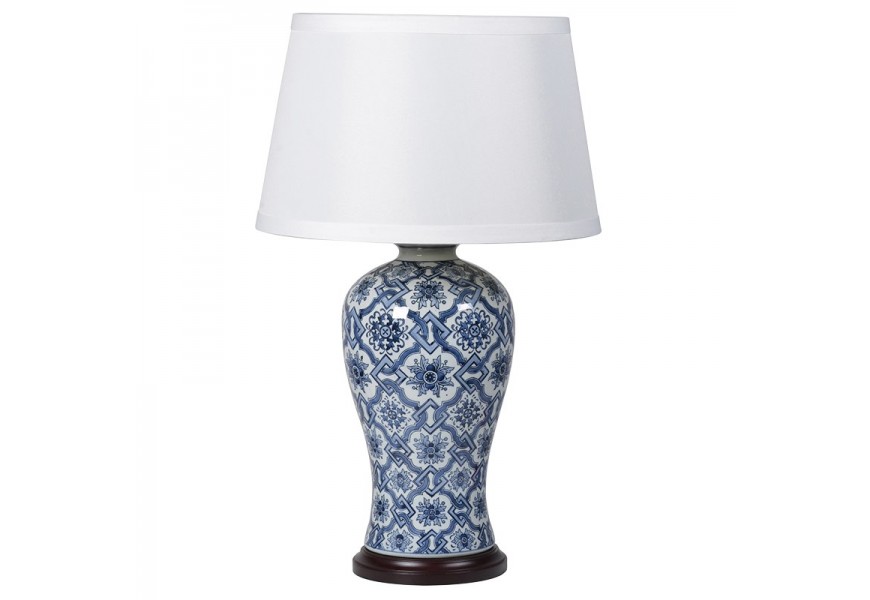 Luxusní keramická stolní lampa CHINA modrá