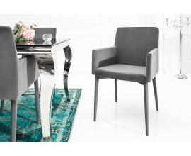 Designová moderní jídelní židle Milano sametová šedá
