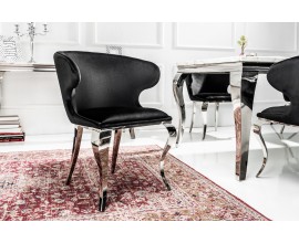 Luxusní židle Modern Barock II sametová černá, šedá