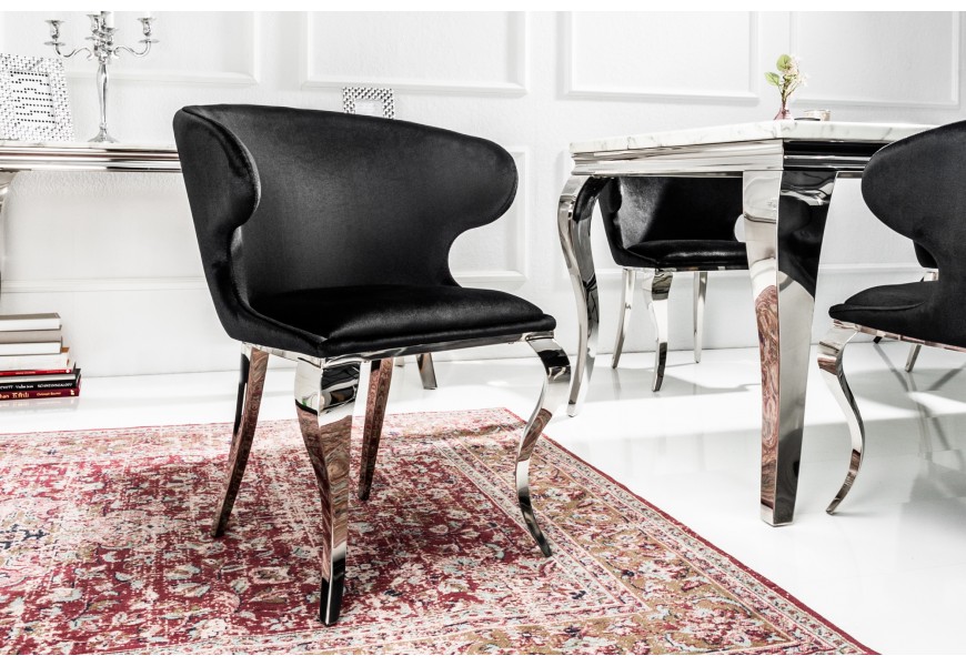 Luxusní židle Modern Barock II sametová černá 79cm