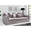 Designová moderní sedačka Heaven se sametovým potahem a polštáři v hnědém odstínu taupe 200 cm